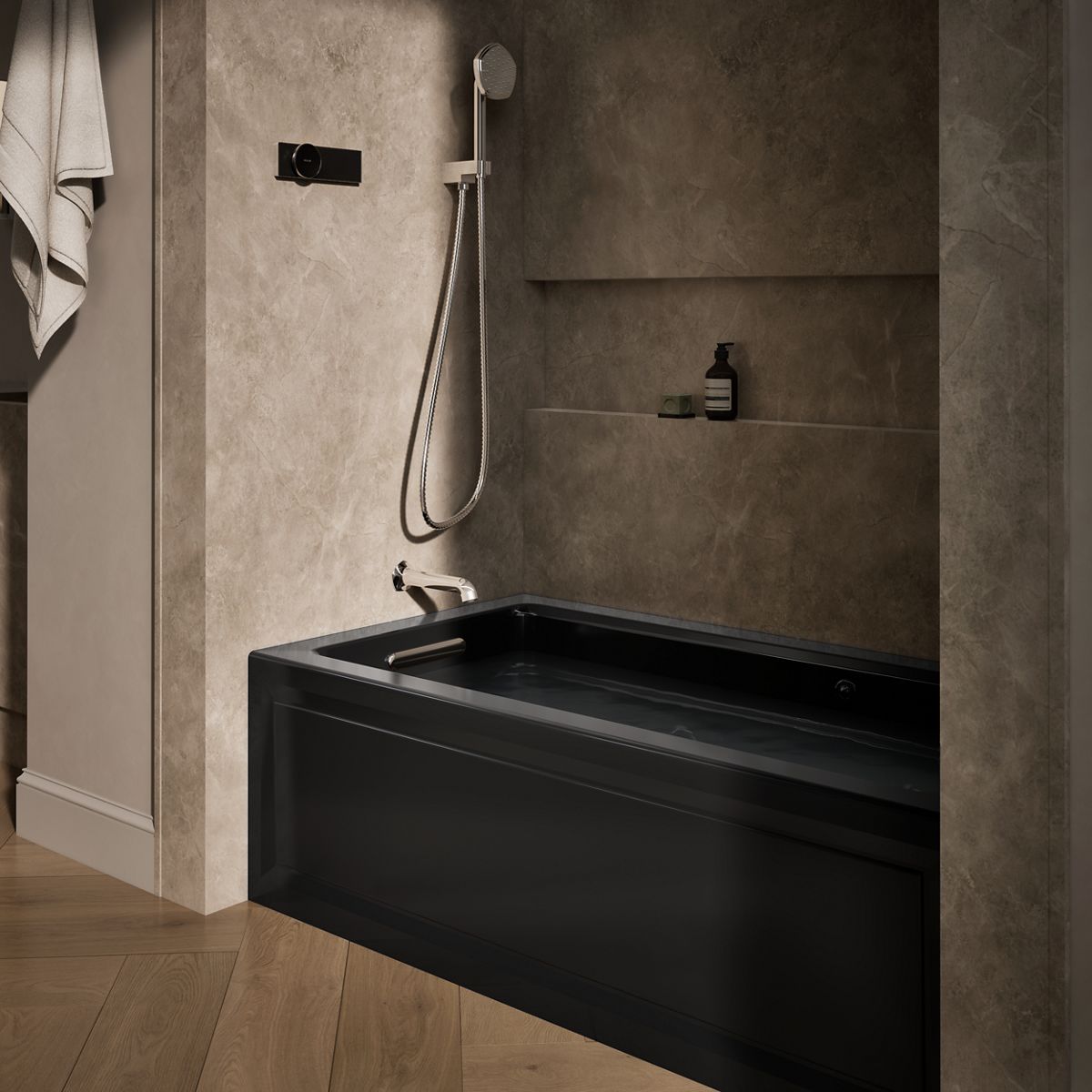 KOHLER K-1122-XGHLA Archer 60" x 32" alcove Heated BubbleMassage air bath and whirlpool, left drain