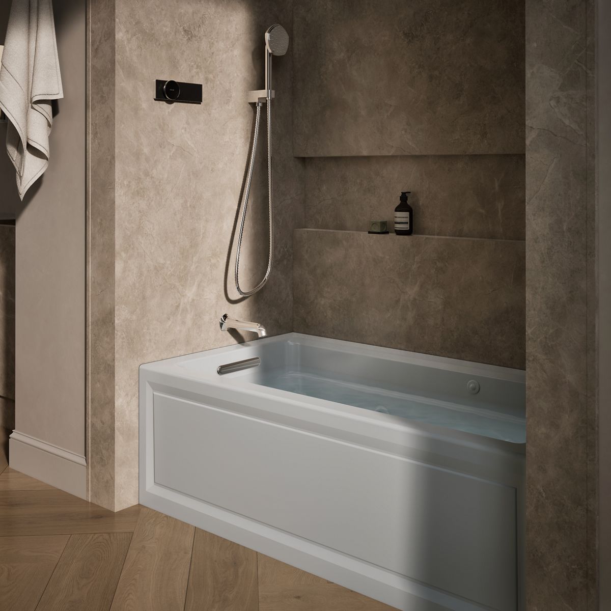 KOHLER K-1122-XGHLA Archer 60" x 32" alcove Heated BubbleMassage air bath and whirlpool, left drain