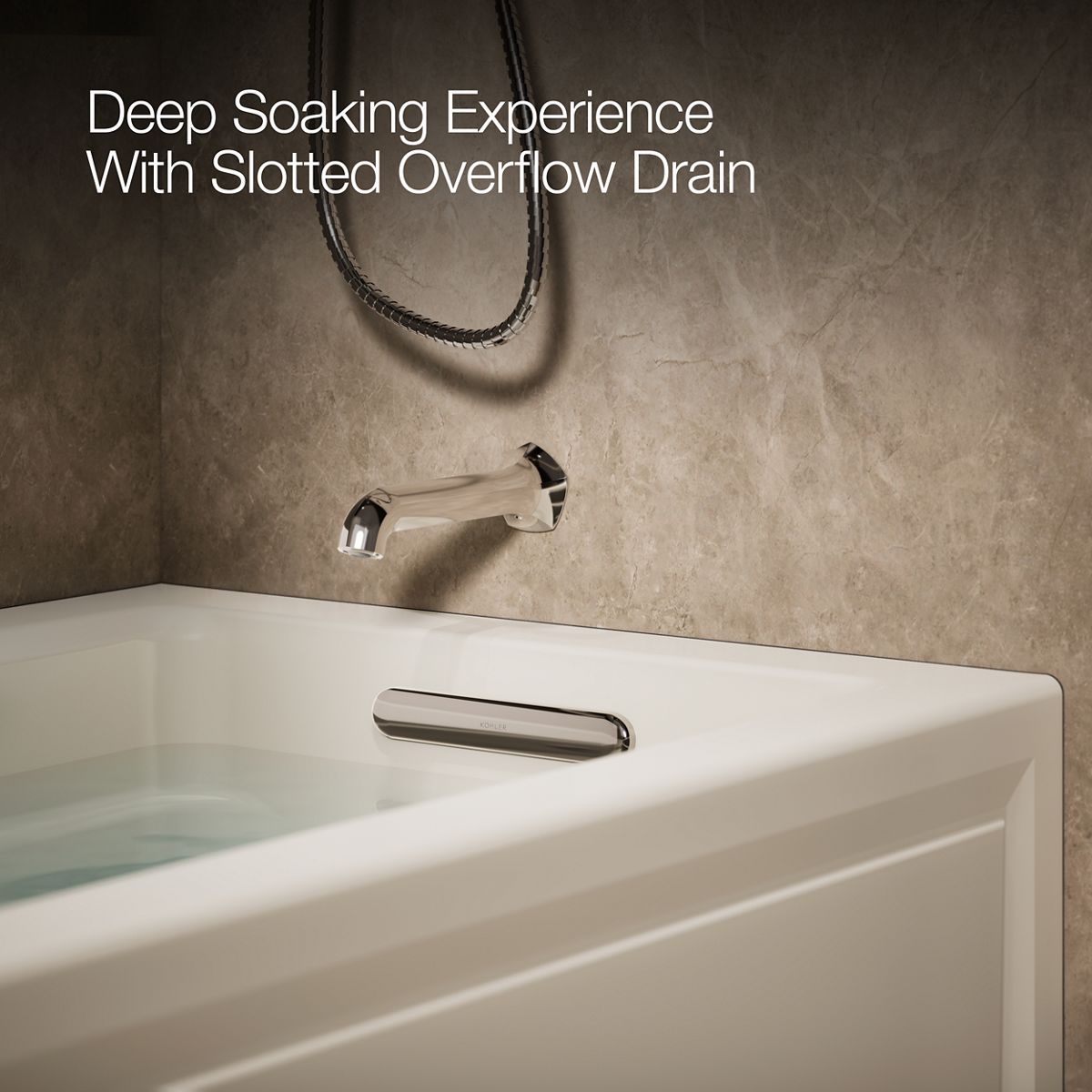 KOHLER K-1122-XGHRA Archer 60" x 32" alcove Heated BubbleMassage air bath and whirlpool, right drain