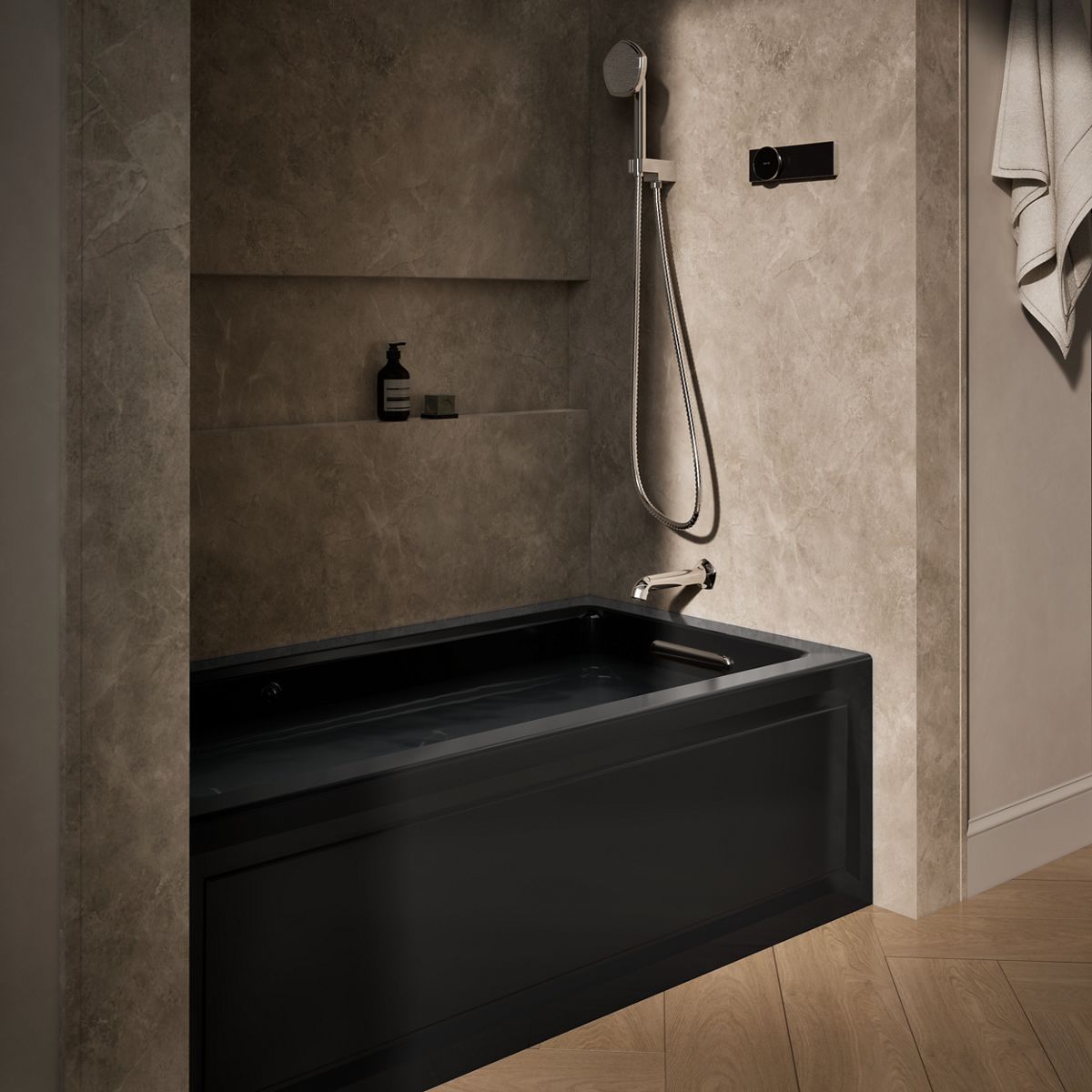 KOHLER K-1122-XGHRA Archer 60" x 32" alcove Heated BubbleMassage air bath and whirlpool, right drain