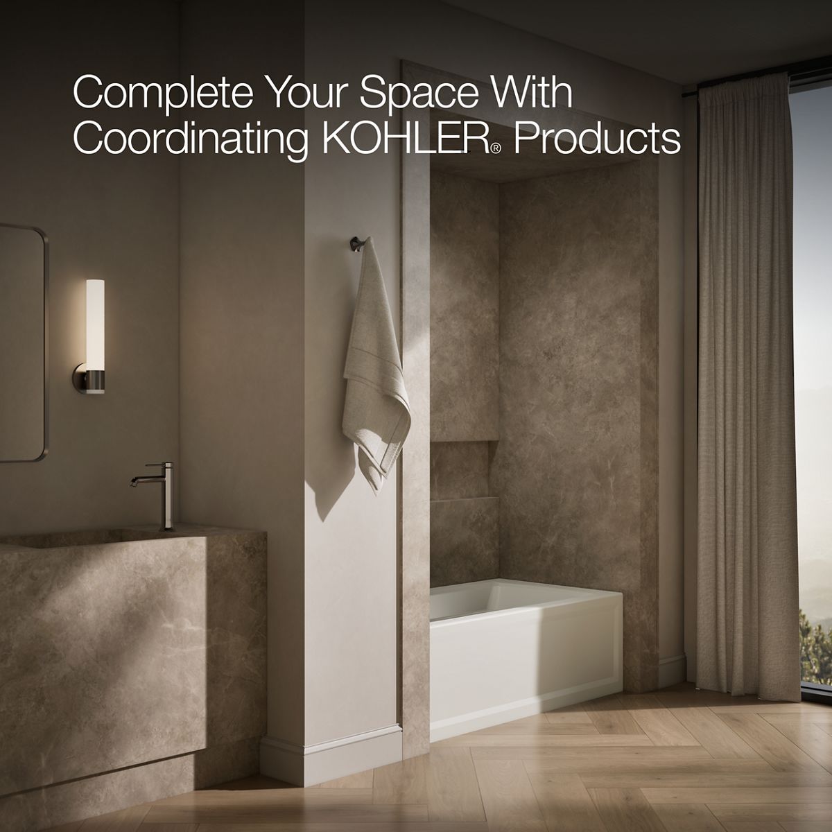 KOHLER K-1123-LA Archer 60" x 32" alcove bath, left drain