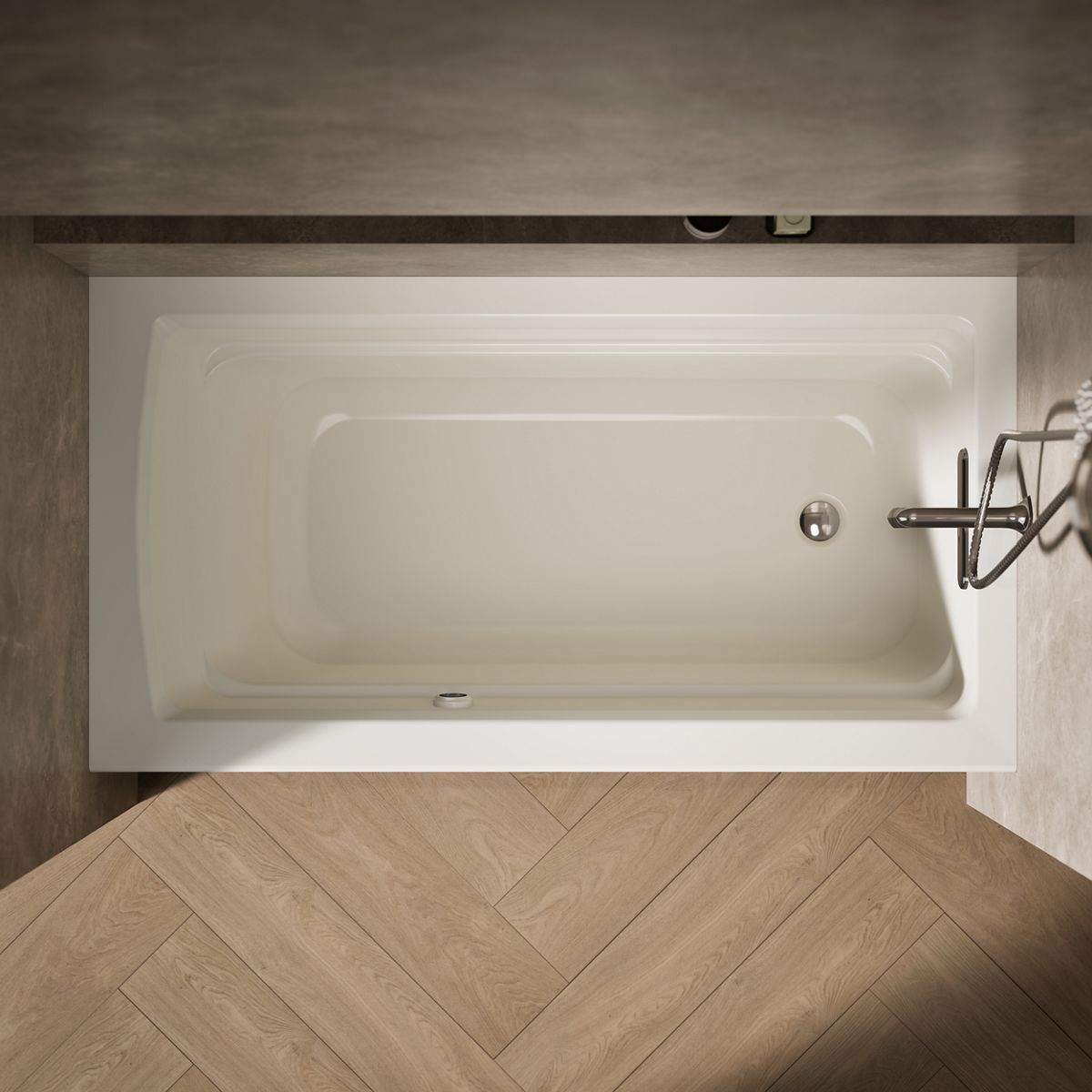 KOHLER K-1123-RAW Archer 60" x 32" alcove bath with Bask heated surface, right drain