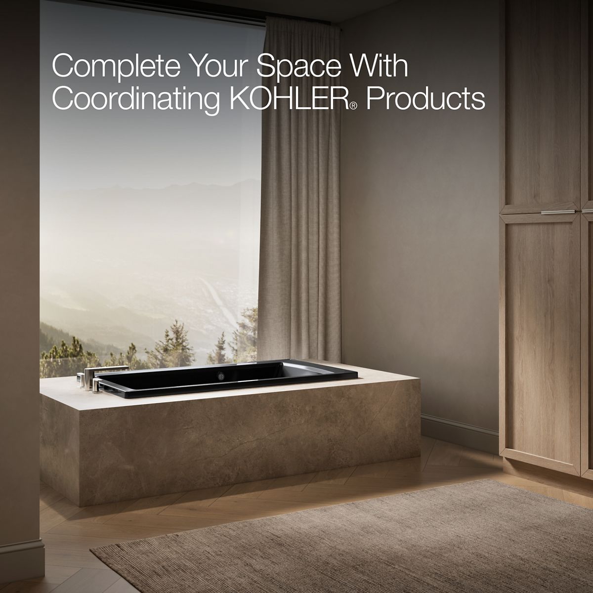 KOHLER K-1123-W1 Archer 60" x 32" drop-in bath with Bask heated surface