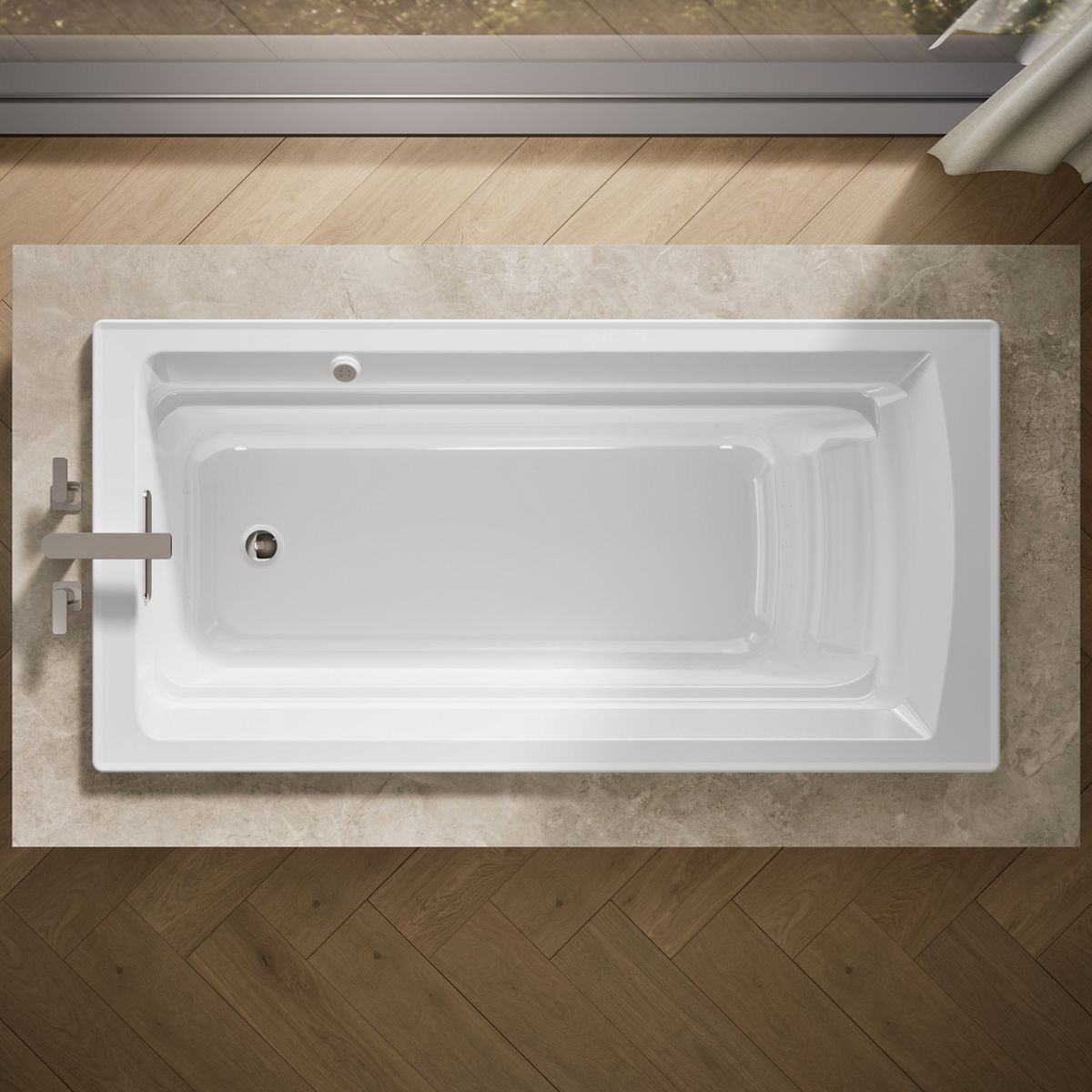 KOHLER K-1124-GH Archer 72" x 36" drop-in Heated BubbleMassage air bath