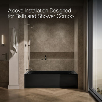 KOHLER K-1124-GHLA Archer 72" x 36" alcove Heated BubbleMassage air bath, left drain