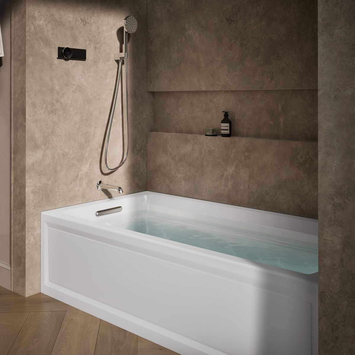KOHLER K-1124-GHLA Archer 72" x 36" alcove Heated BubbleMassage air bath, left drain
