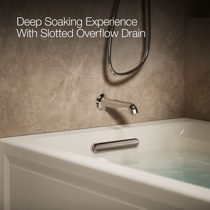 KOHLER K-1124-GHLAW Archer 72" x 36" alcove Heated BubbleMassage air bath with Bask heated surface, left drain