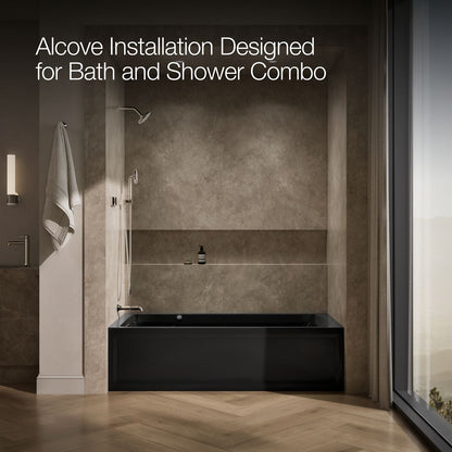 KOHLER K-1124-GHLAW Archer 72" x 36" alcove Heated BubbleMassage air bath with Bask heated surface, left drain