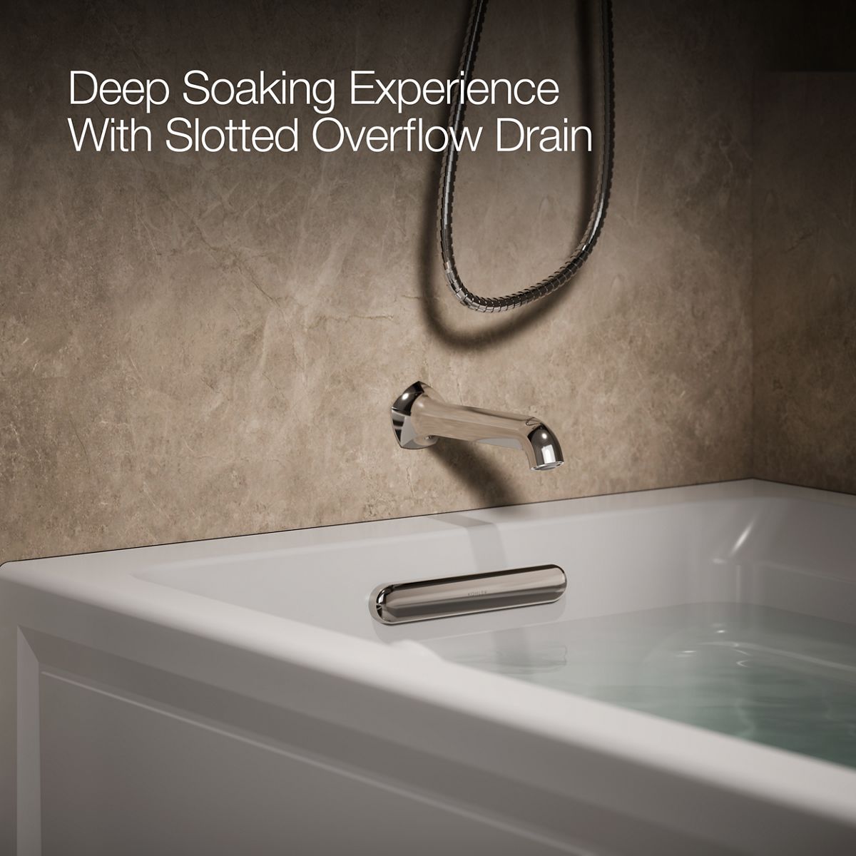 KOHLER K-1124-GHLAW Archer 72" x 36" alcove Heated BubbleMassage air bath with Bask heated surface, left drain