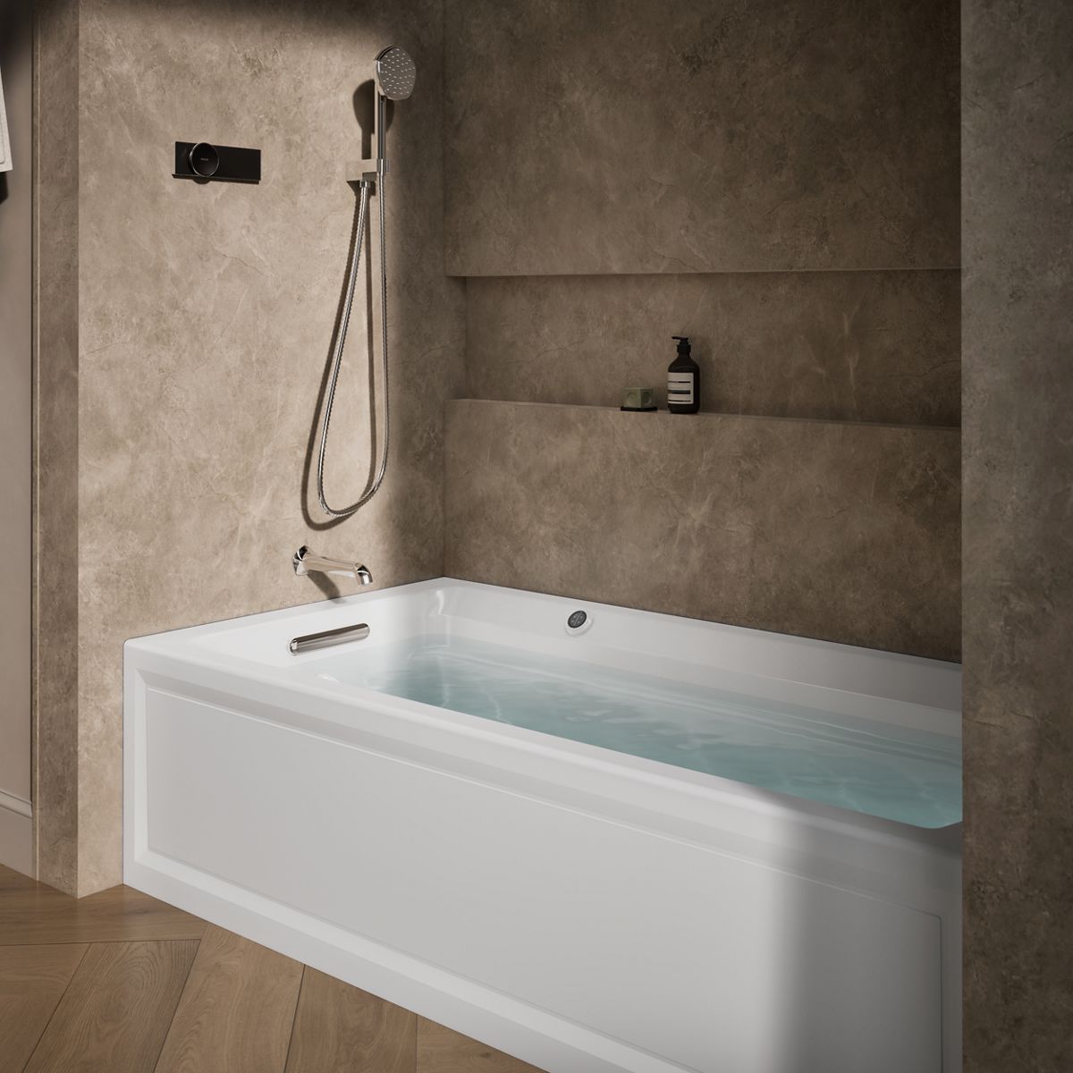 KOHLER K-1124-GHLAW Archer 72" x 36" alcove Heated BubbleMassage air bath with Bask heated surface, left drain