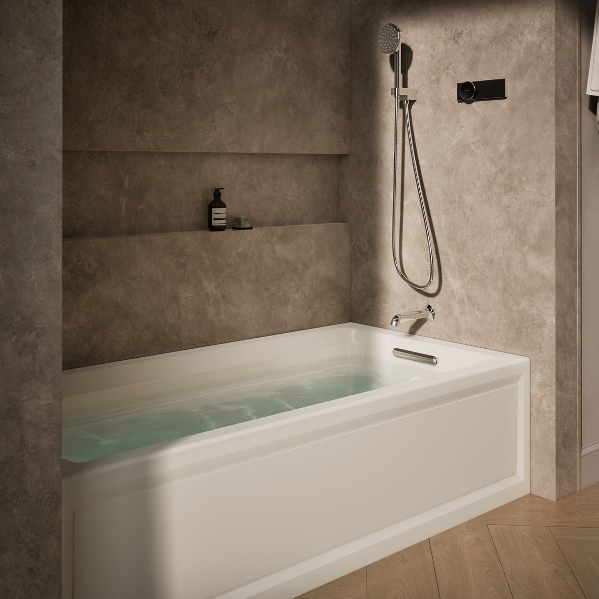 KOHLER K-1124-GHRA Archer 72" x 36" alcove Heated BubbleMassage air bath, right drain