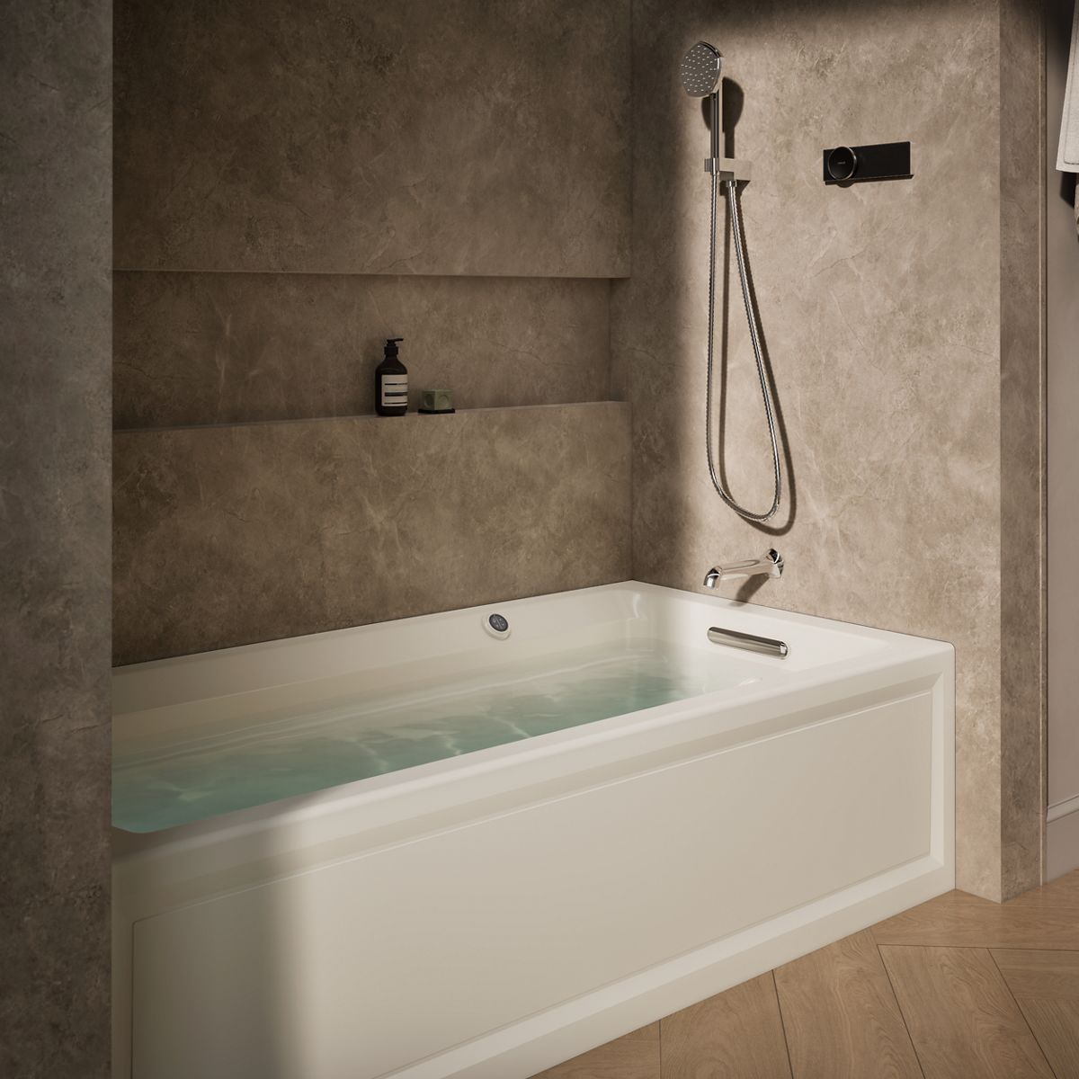 KOHLER K-1124-GHRAW Archer 72" x 36" alcove Heated BubbleMassage air bath with Bask heated surface, right drain
