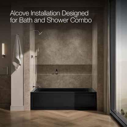 KOHLER K-1124-HL Archer 72" x 36" alcove whirlpool bath with alcove, left drain
