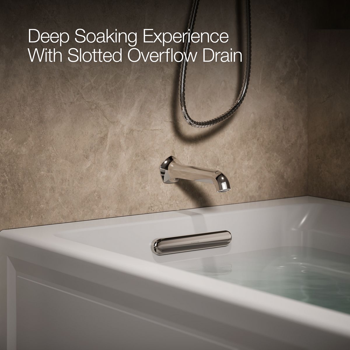 KOHLER K-1124-HL Archer 72" x 36" alcove whirlpool bath with alcove, left drain