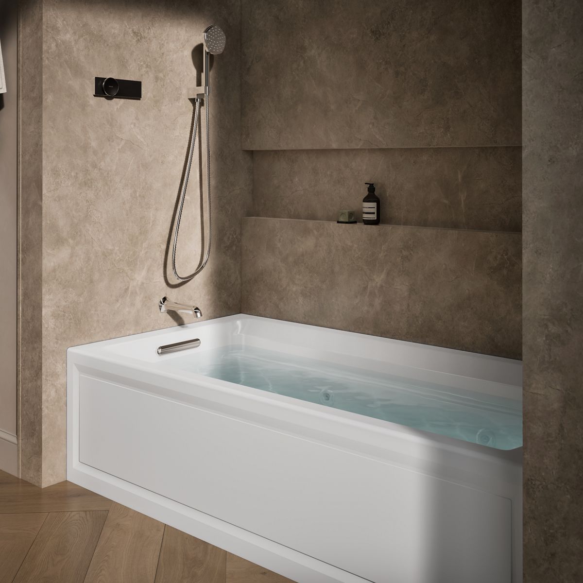 KOHLER K-1124-HL Archer 72" x 36" alcove whirlpool bath with alcove, left drain