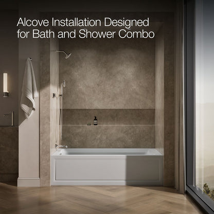 KOHLER K-1124-LA Archer 72" x 36" alcove whirlpool bath with alcove, left drain