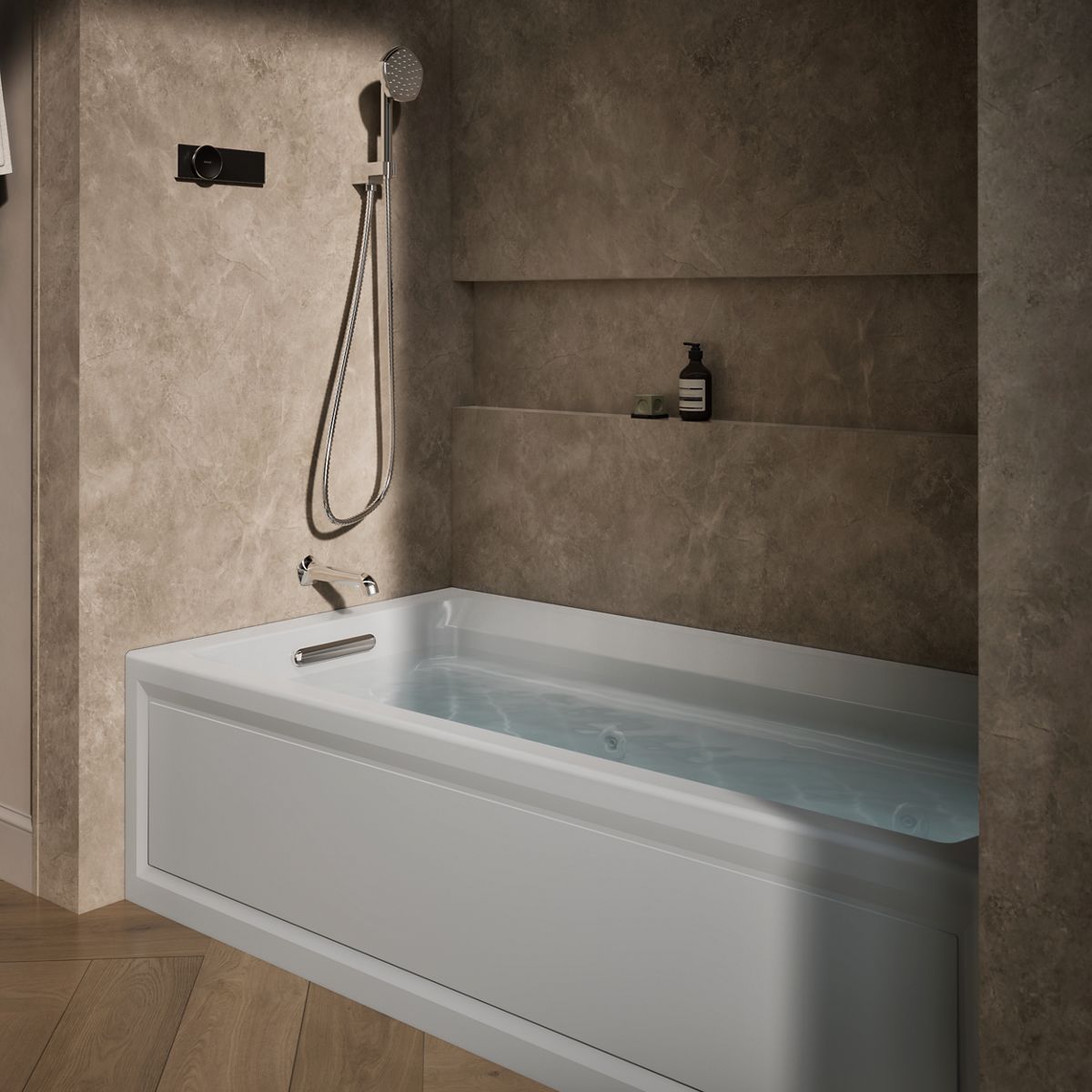KOHLER K-1124-LA Archer 72" x 36" alcove whirlpool bath with alcove, left drain