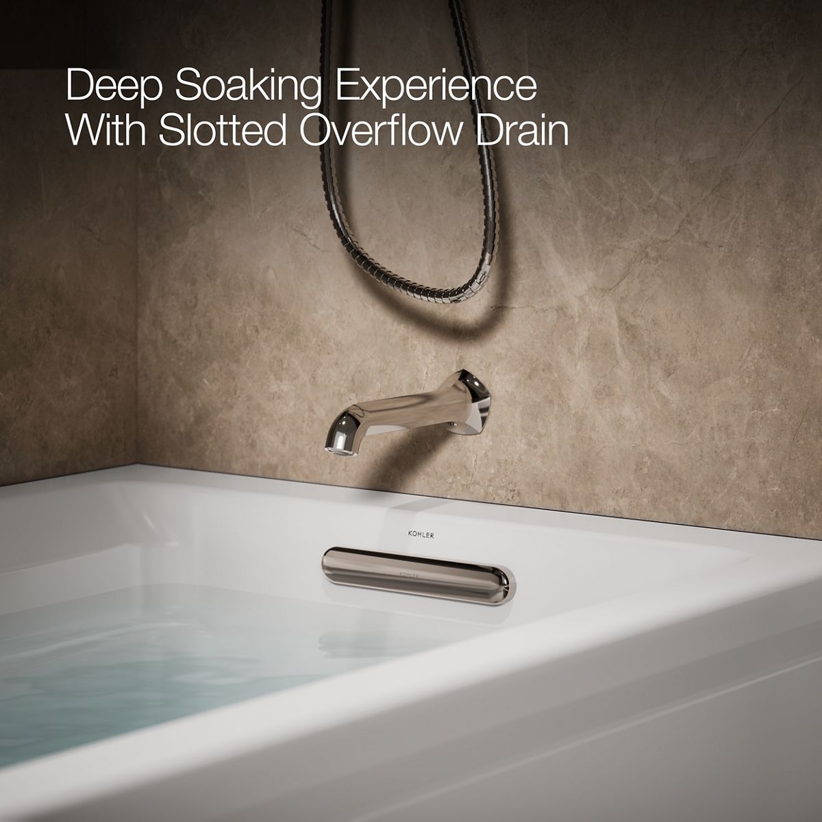 KOHLER K-1124-RAW Archer 72" x 36" alcove whirlpool bath with Bask heated surface, right drain