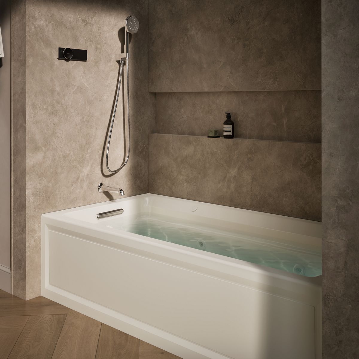 KOHLER K-1124-XGHLA Archer 72" x 36" alcove Heated BubbleMassage air bath and whirlpool, left drain