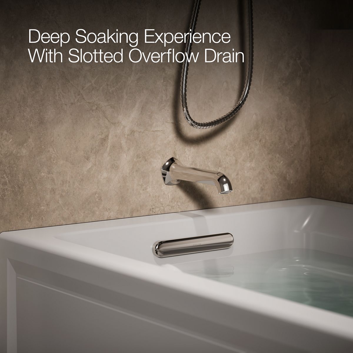 KOHLER K-1124-XGHLA Archer 72" x 36" alcove Heated BubbleMassage air bath and whirlpool, left drain