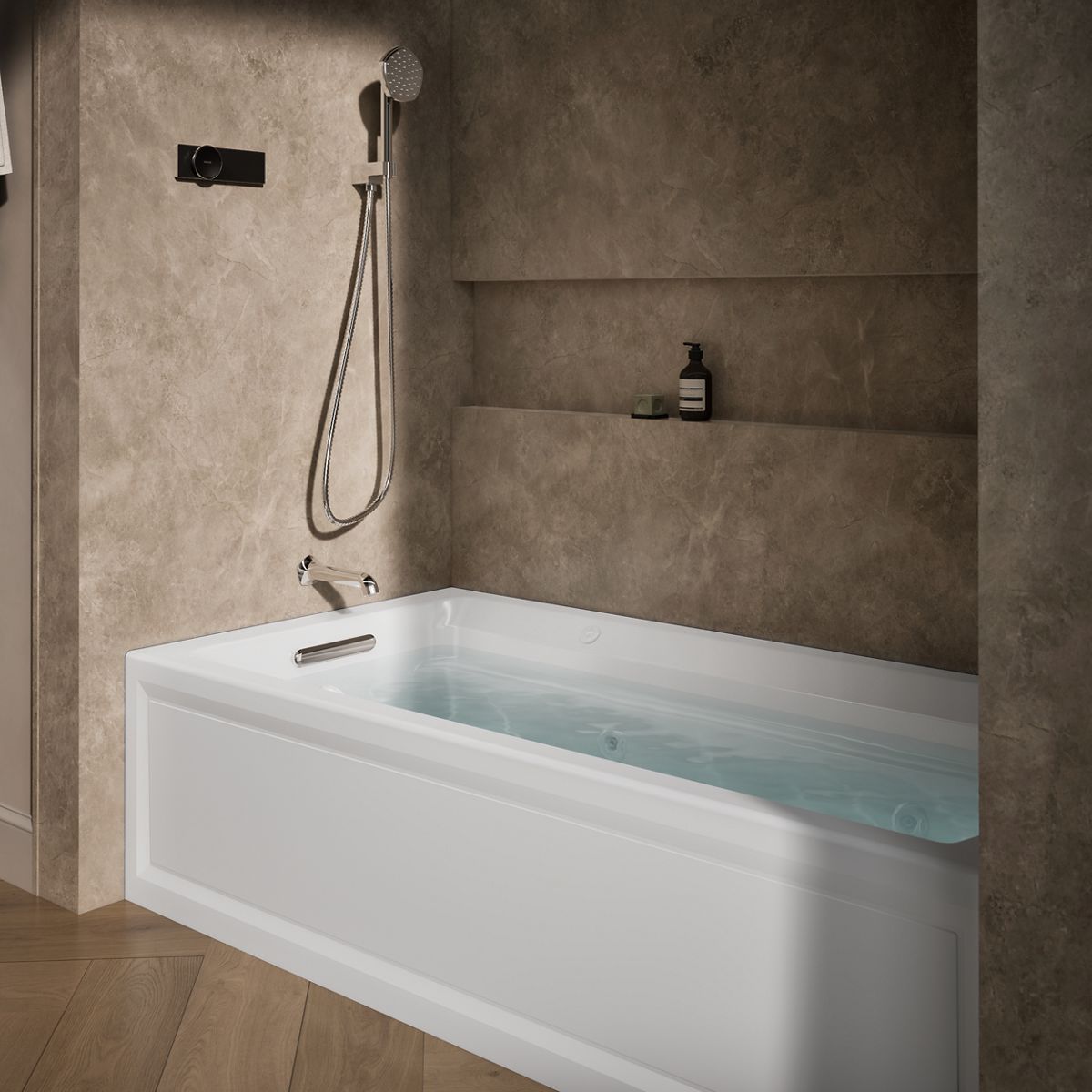 KOHLER K-1124-XGHLA Archer 72" x 36" alcove Heated BubbleMassage air bath and whirlpool, left drain