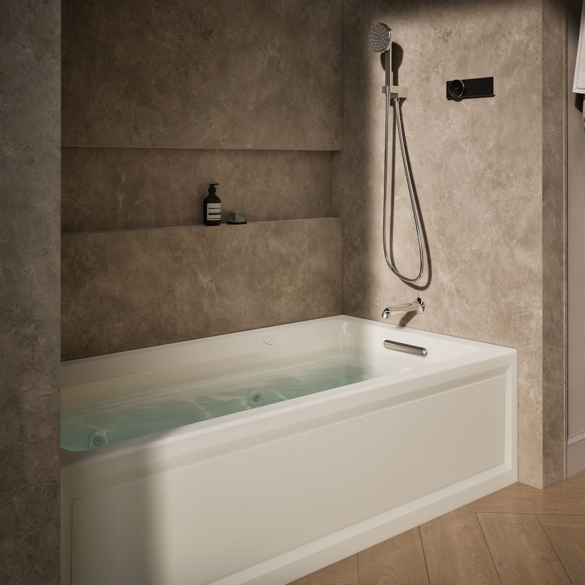 KOHLER K-1124-XGHRA Archer 72" x 36" alcove Heated BubbleMassage air bath and whirlpool, right drain