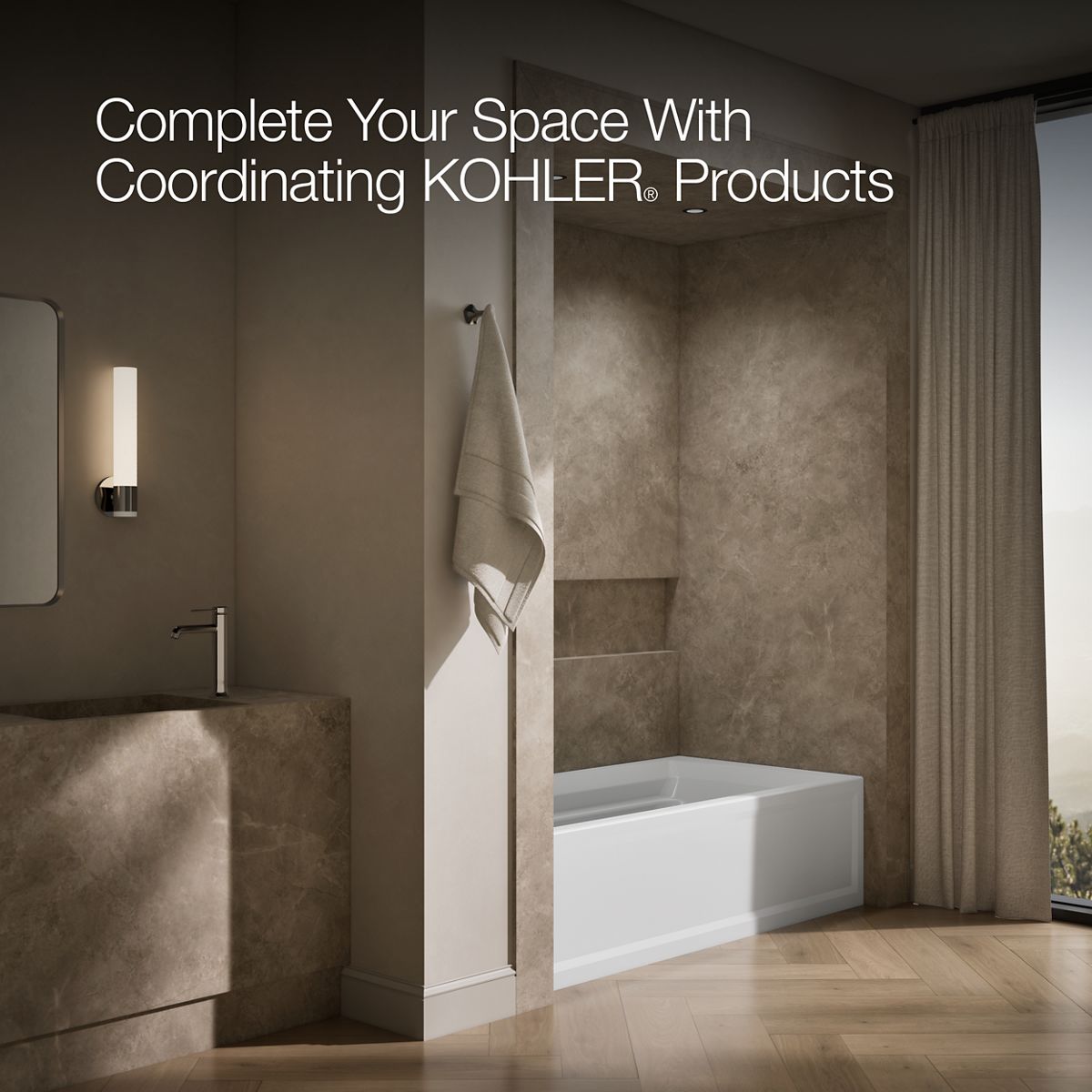 KOHLER K-1125-LA Archer 72" x 36" alcove bath, left drain