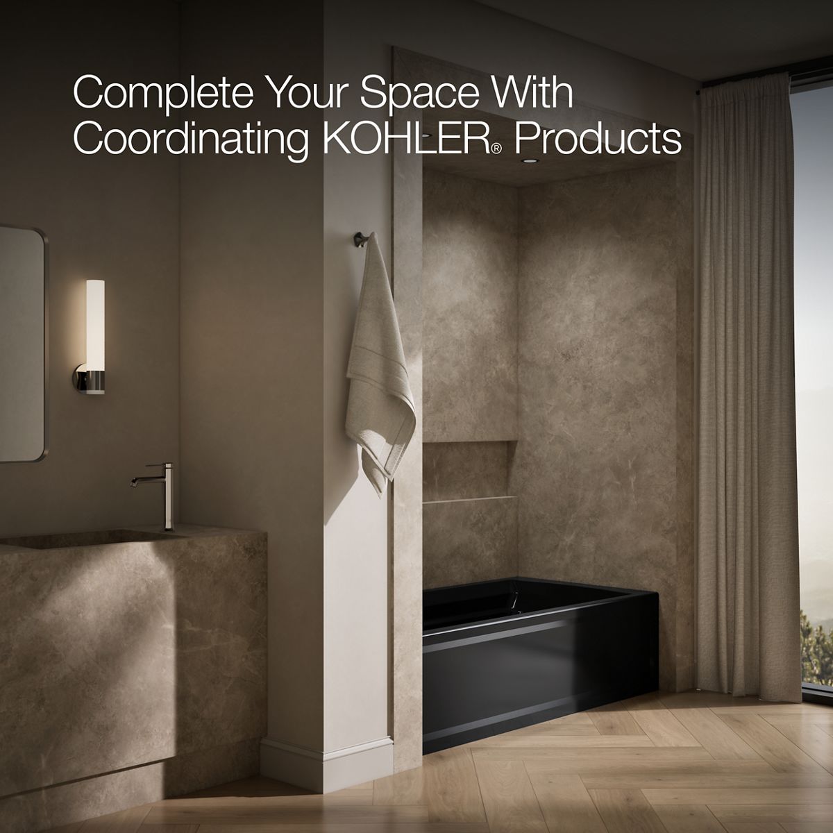 KOHLER K-1125-LAW Archer 72" x 36" alcove bath with Bask heated surface, left drain