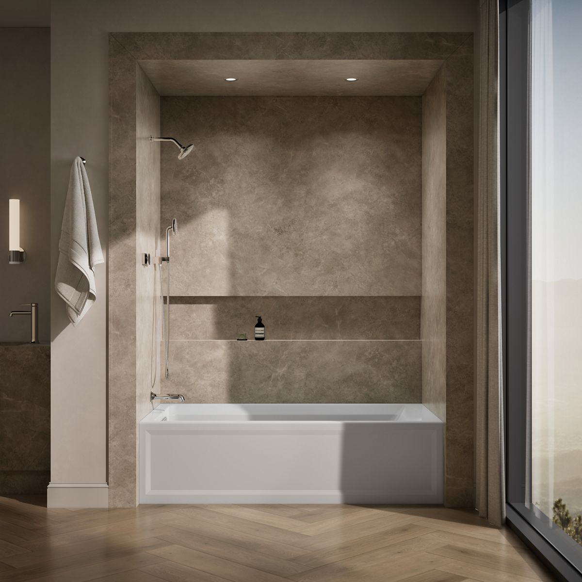 KOHLER K-1125-LAW Archer 72" x 36" alcove bath with Bask heated surface, left drain
