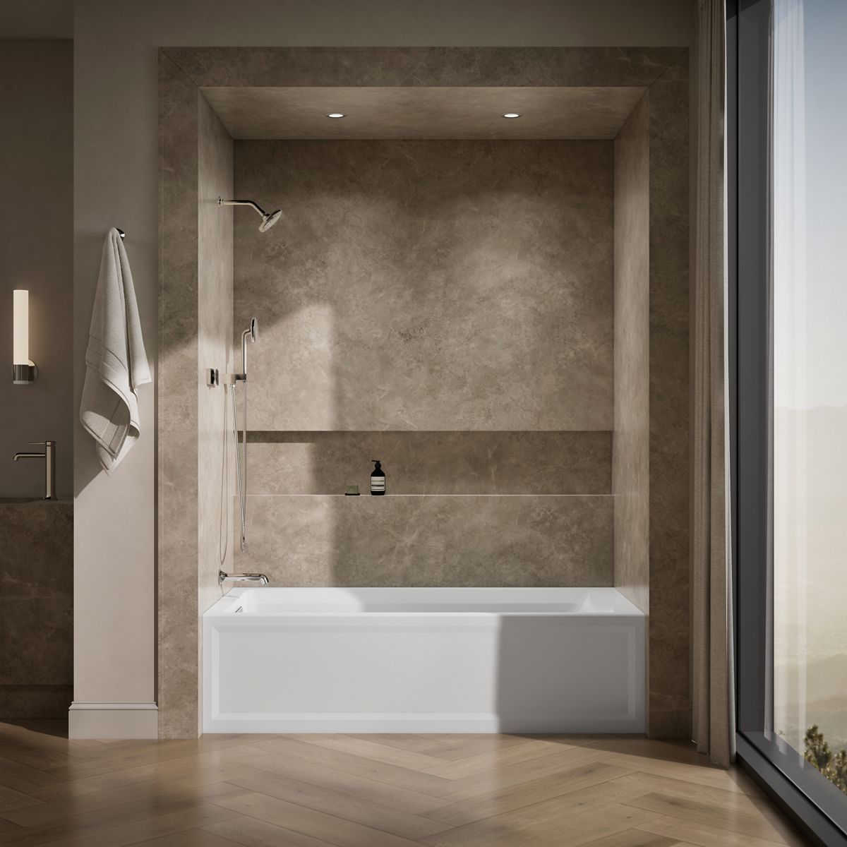 KOHLER K-1125-LAW Archer 72" x 36" alcove bath with Bask heated surface, left drain
