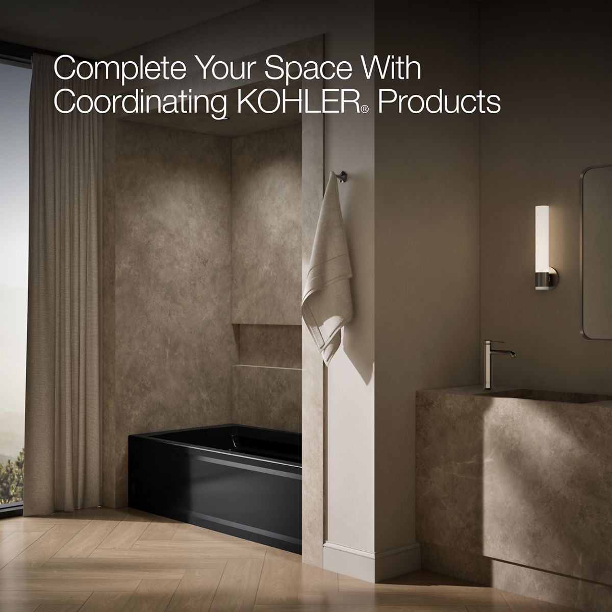 KOHLER K-1125-RAW Archer 72" x 36" alcove bath with Bask heated surface, alcove, right drain