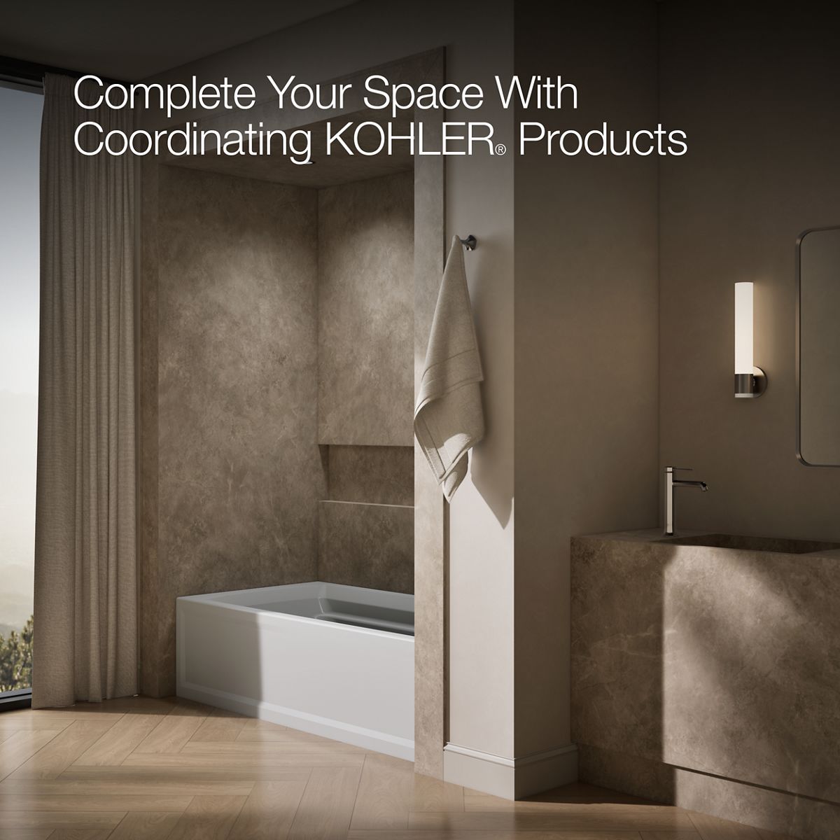 KOHLER K-1125-RAW Archer 72" x 36" alcove bath with Bask heated surface, alcove, right drain
