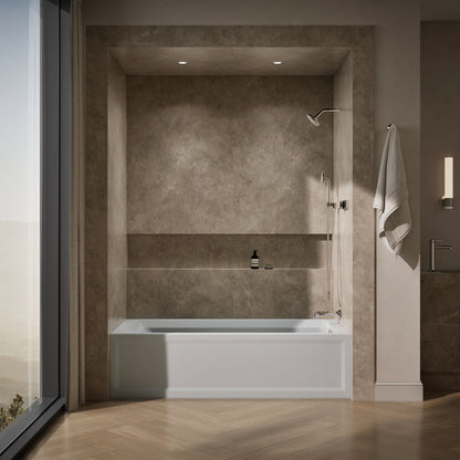 KOHLER K-1125-RAW Archer 72" x 36" alcove bath with Bask heated surface, alcove, right drain