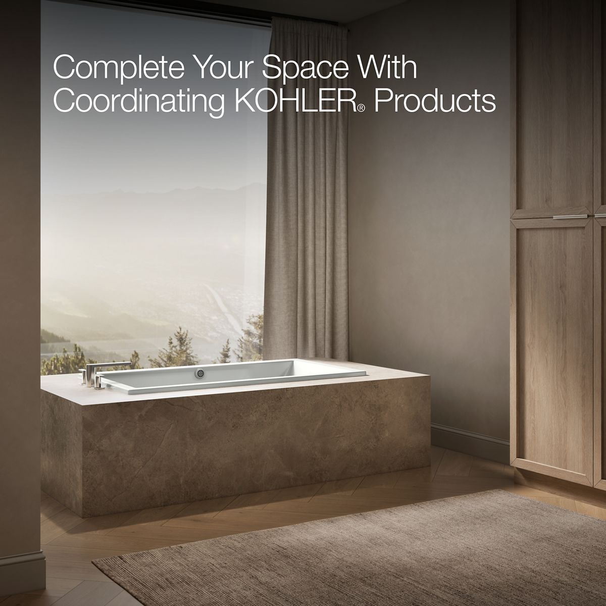 KOHLER K-1130-W1 Underscore 60" x 32" drop-in bath with Bask heated surface
