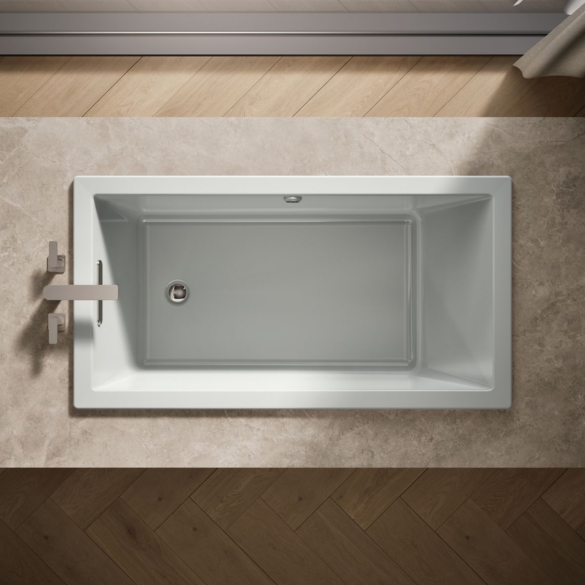 KOHLER K-1130-W1 Underscore 60" x 32" drop-in bath with Bask heated surface