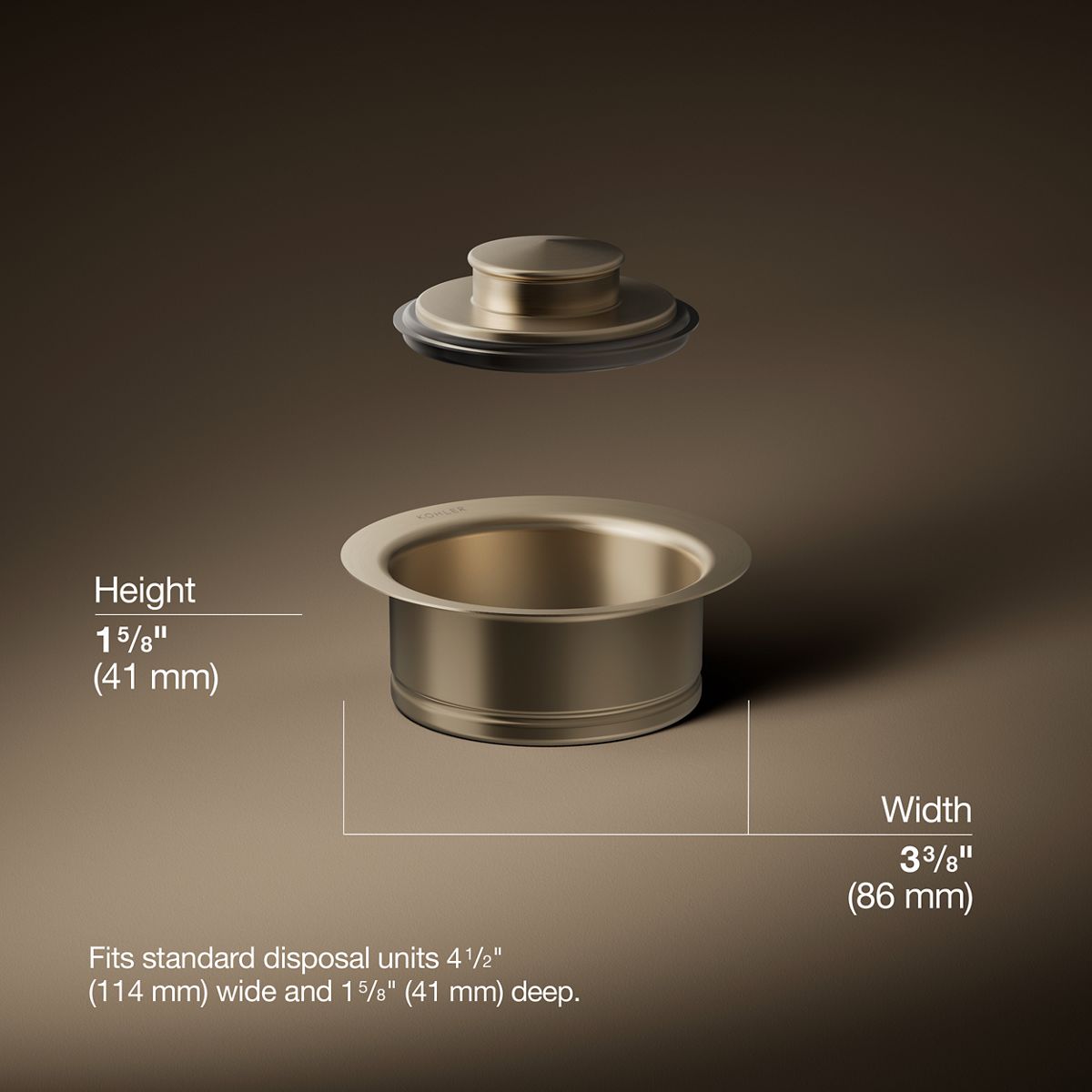 3/4 view of product with dimensions