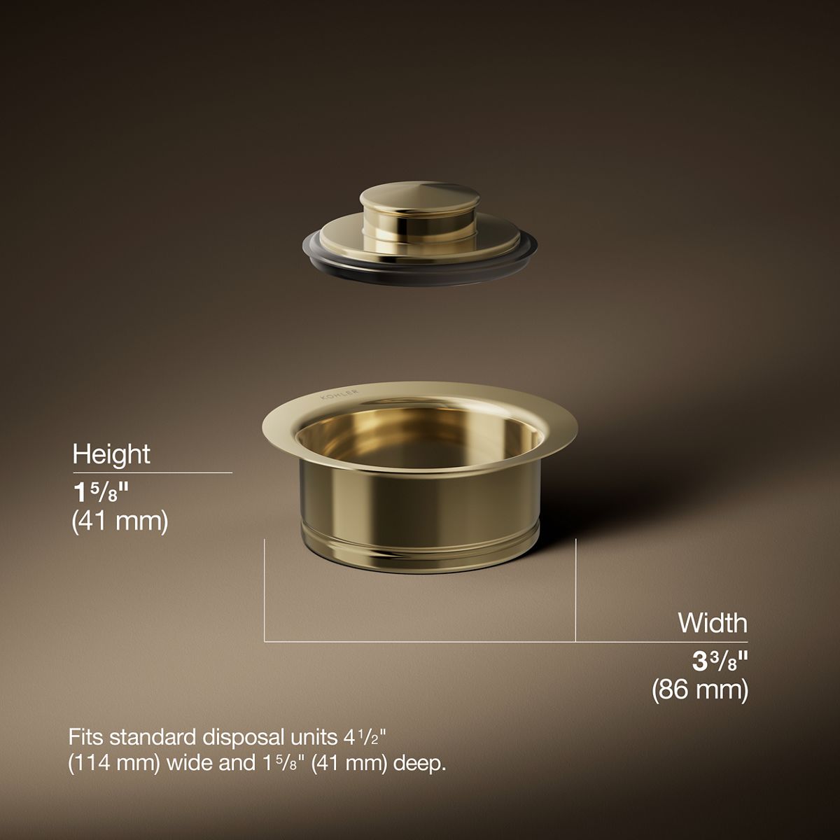 3/4 view of product with dimensions