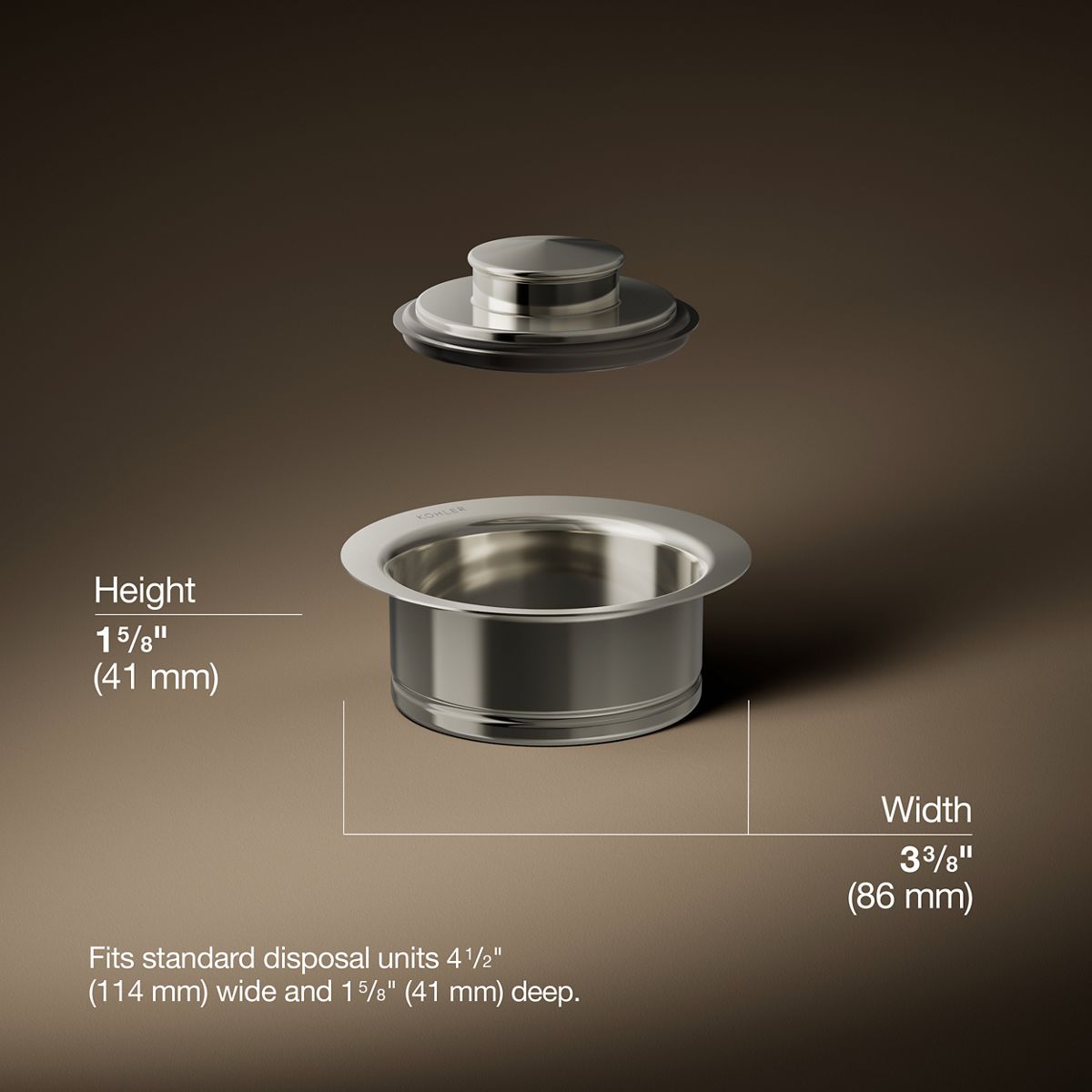 3/4 view of product with dimensions