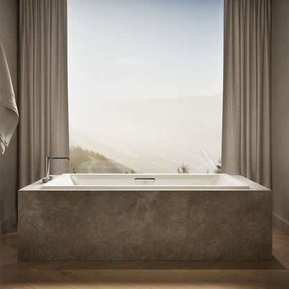 KOHLER K-1137-W1 Underscore 72" x 42" drop-in bath with Bask heated surface