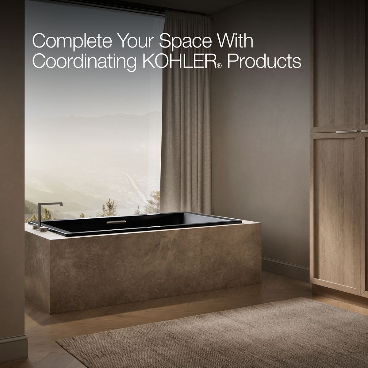 KOHLER K-1137-W1 Underscore 72" x 42" drop-in bath with Bask heated surface