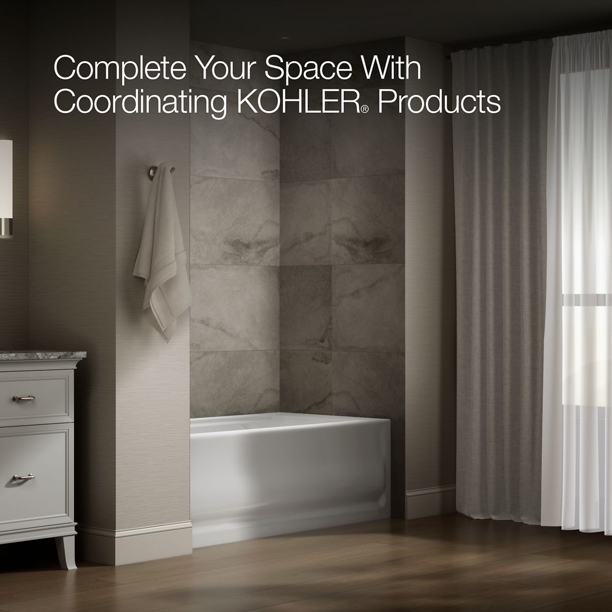 KOHLER K-1150-LA Bancroft 60" x 32" alcove bath, left drain