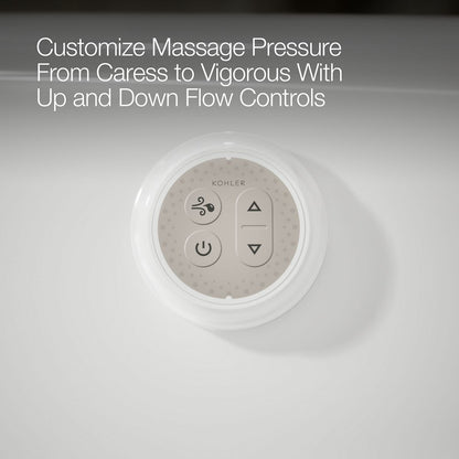 KOHLER K-1162-GHW Sunward 60" x 42" drop-in Heated BubbleMassage air bath with Bask heated surface