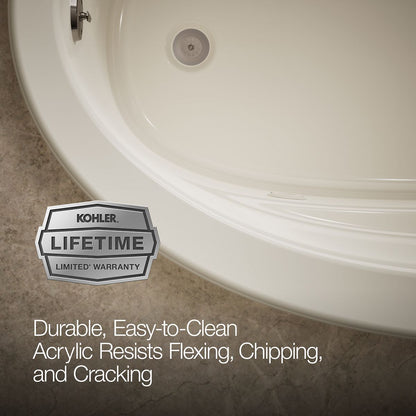 KOHLER K-1162-HB Sunward 60" x 42" drop-in whirlpool bath