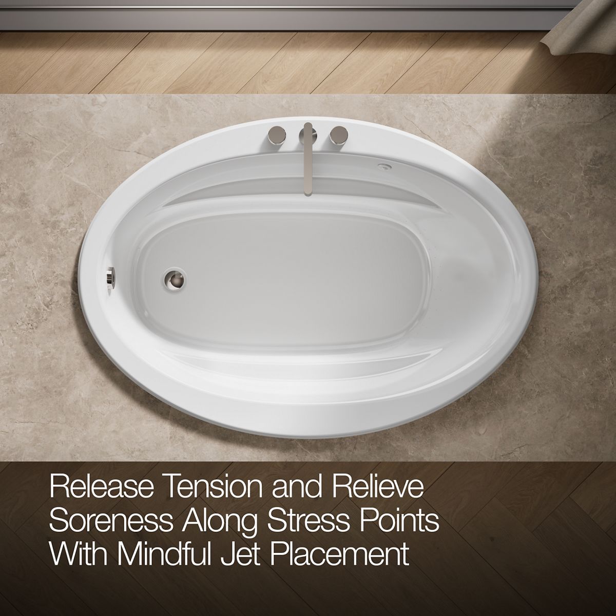 KOHLER K-1162-S1 Sunward 60" x 42" drop-in whirlpool bath