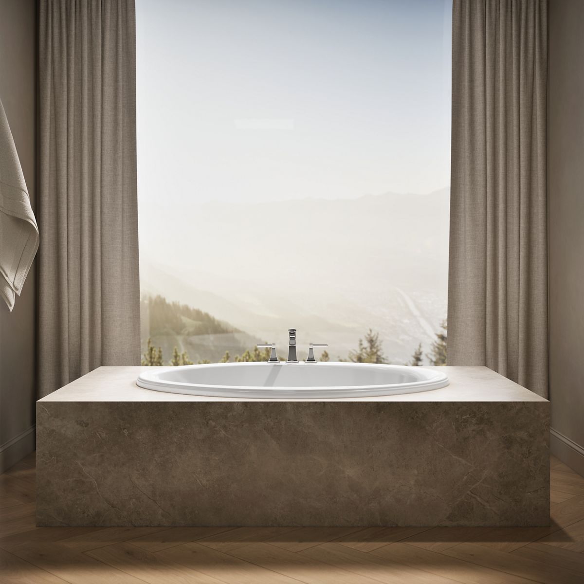 KOHLER K-1163 Sunward 60" x 42" drop-in bath