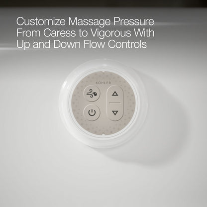 KOHLER K-1164-GHW Sunward 72" x 42" drop-in Heated BubbleMassage air bath with Bask heated surface