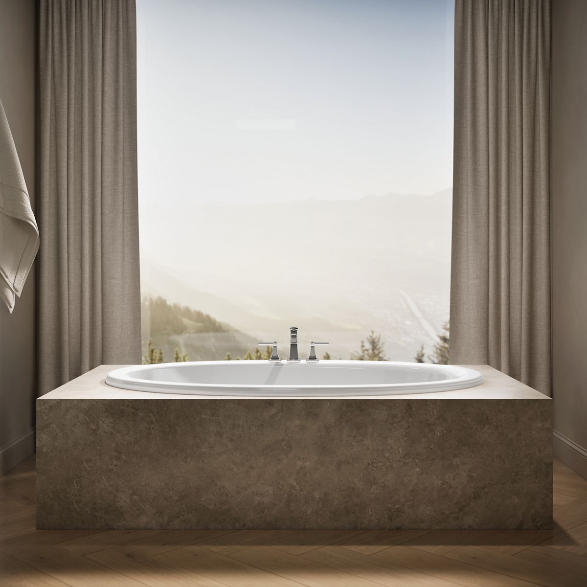 KOHLER K-1165 Sunward 72" x 42" drop-in bath