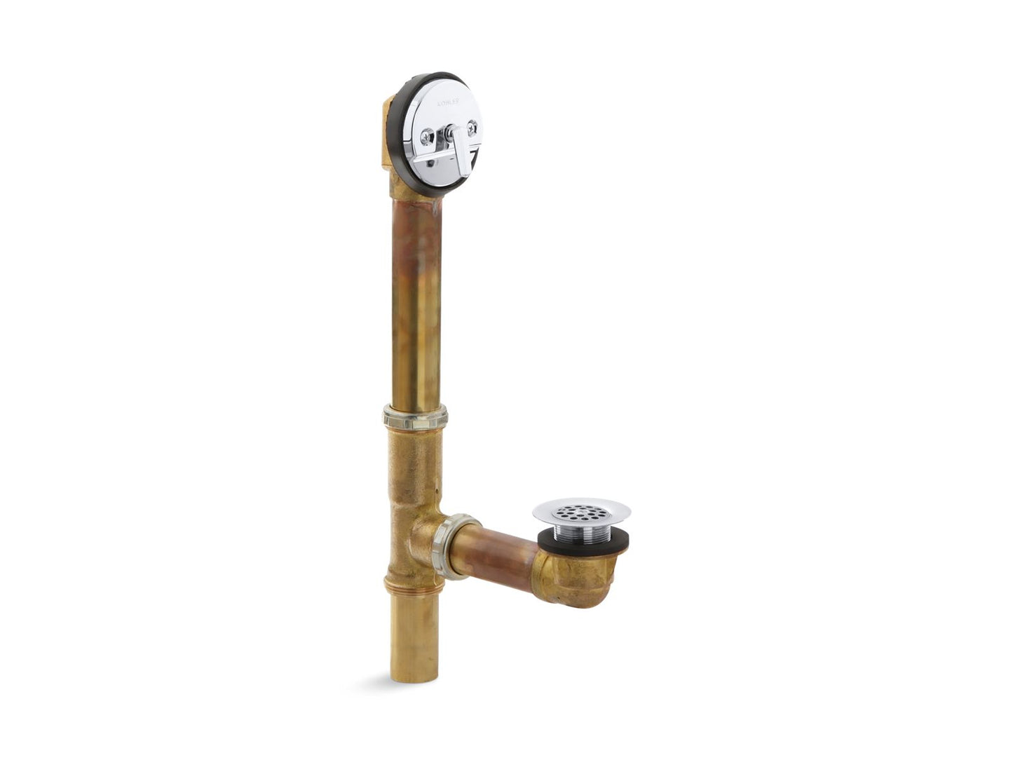 KOHLER K-11660 Swiftflo 1-1/2" adjustable drain, 17-gauge brass, for 14" to 16" baths