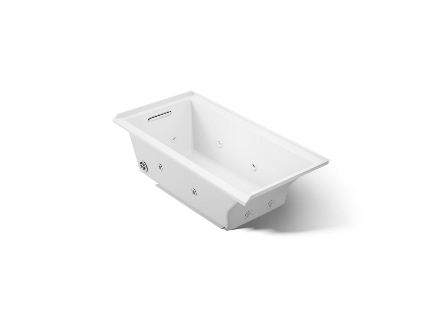 KOHLER K-1167-JLH Underscore 60" x 30" drop-in/alcove heated whirlpool bath, left drain