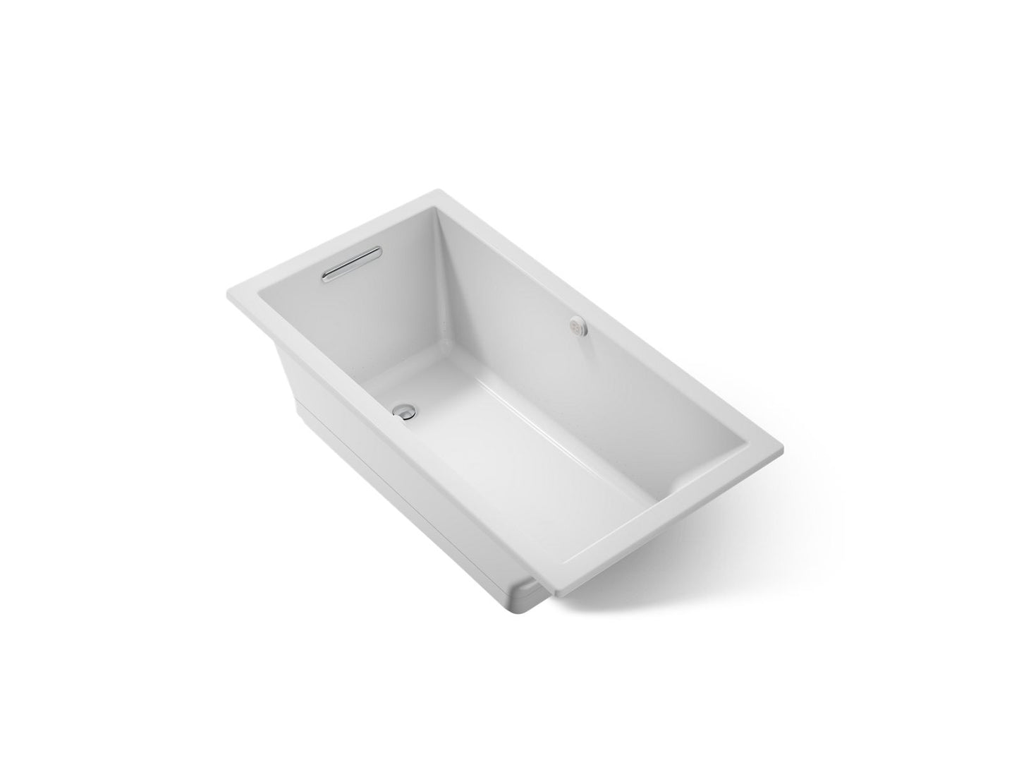 KOHLER K-1168-GHW Underscore 60" x 32" drop-in Heated BubbleMassage air bath with Bask heated surface
